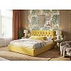 Кровать Verona велюр жёлтый без подъёмного механизма 1600x2000, изголовье мягкое