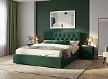 Кровать Verona велюр изумруд С П/М 1800x2000, ортопедическое основание, изголовье мягкое