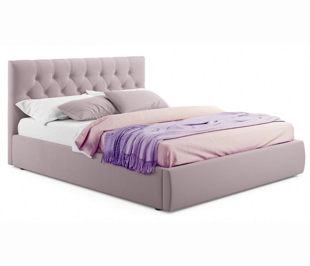 Мягкая кровать Verona 1800 лиловая с ортопедическим основанием Браво 80-НМ0416, цвет лиловый