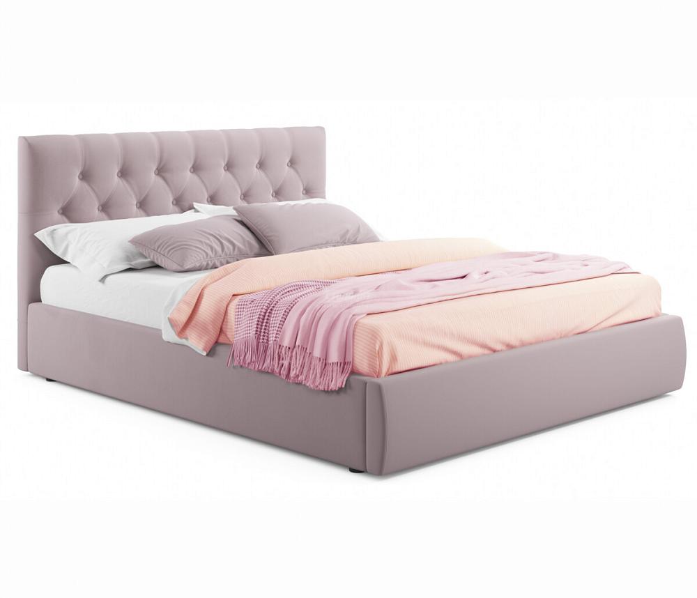 Мягкая кровать Verona 1800 лиловая с подъемным механизмом Браво 80-НМ0425, цвет лиловый