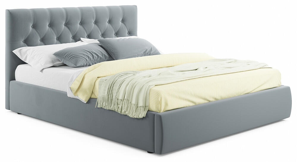 Мягкая кровать Verona 1800 серая с подъемным механизмом 27000₽