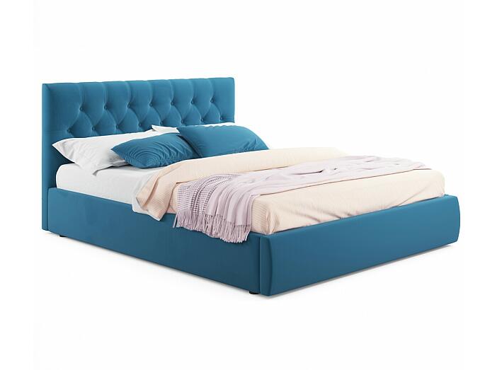 Мягкая кровать Verona 1800 синяя с подъемным механизмом