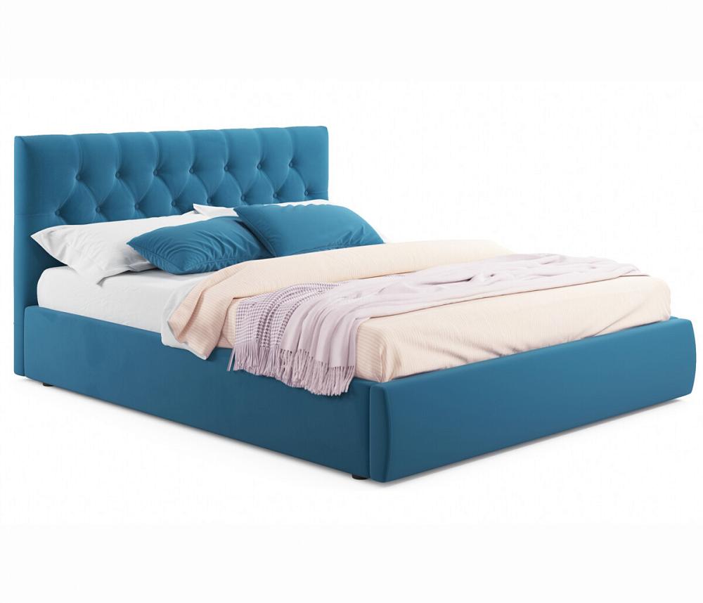 Мягкая кровать Verona 1800 синяя с подъемным механизмом Браво 80-НМ0418, цвет синий