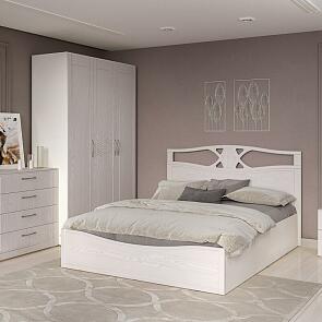 Кровать Неаполь без обивки африканское лапачо какао без П/М 1600x2000, изголовье жесткое
