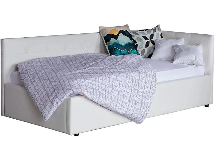 Односпальная кровать-тахта Bonna 900, БП/М, экокожа, Белый