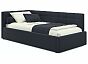Кровать Bonna велюр черный без П/М 900x2000, ортопедическое основание, изголовье мягкое