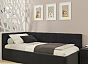 Кровать Bonna велюр черный без П/М 900x2000, ортопедическое основание, изголовье мягкое