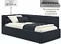 Кровать Bonna велюр черный без П/М 900x2000, ортопедическое основание, изголовье мягкое