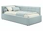 Кровать Bonna велюр мята пастель без П/М 900x2000, ортопедическое основание, изголовье мягкое
