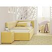 Кровать Bonna велюр жёлтый без подъёмного механизма 900x2000, ортопедическое основание, изголовье мягкое