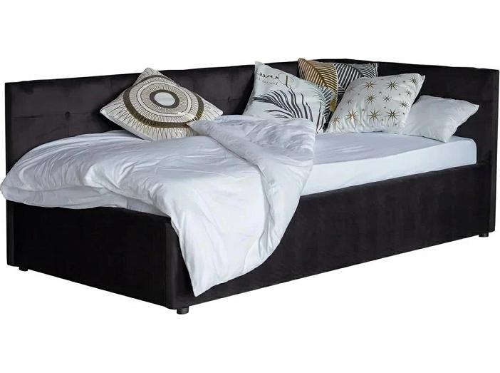 Односпальная кровать-тахта Bonna 900, П/М, ткань, Чёрный
