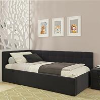 Кровать Bonna велюр черный с подъемным механизмом 900x2000, ортопедическое основание, изголовье мягкое