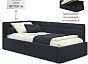 Кровать Bonna велюр черный С П/М 900x2000, ортопедическое основание, изголовье мягкое
