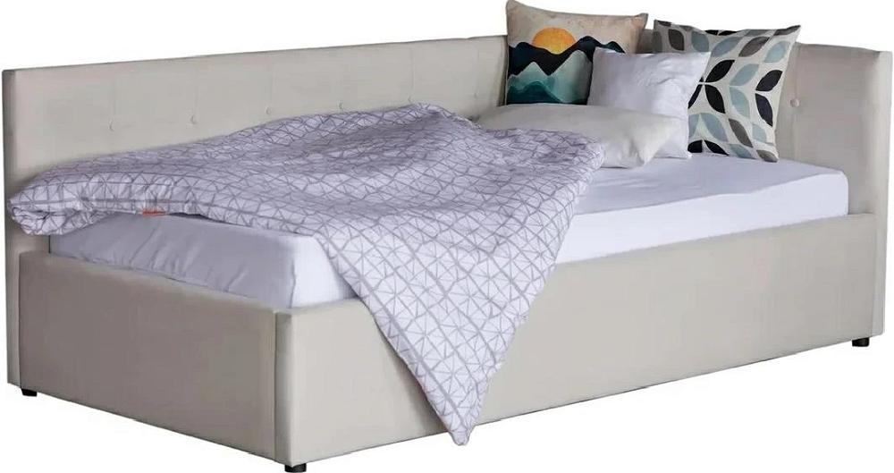 Односпальная кровать-тахта Bonna 900, П/М, ткань, Бежевый односпальная кровать тахта bonna 900 п м экокожа капучино
