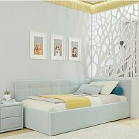 Кровать Bonna велюр мята пастель с подъемным механизмом 900x2000, ортопедическое основание, изголовье мягкое