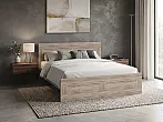 Кровать Сириус без обивки сонома без П/М 1800x2000, ортопедическое основание, изголовье жесткое
