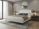 Кровать TANGO экокожа белый 1400x2000, изголовье мягкое