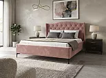 Кровать TANGO велюр розовый 1600x2000, изголовье мягкое