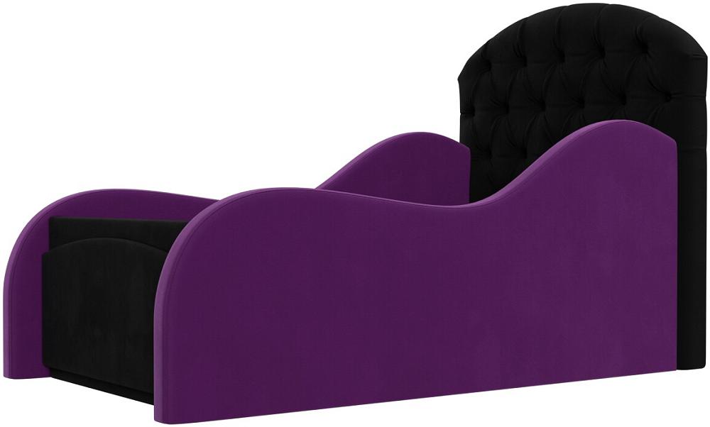 Детская кровать Майя Микровельвет Черный/Фиолетовый детская кровать скаут микровельвет фиолетовый