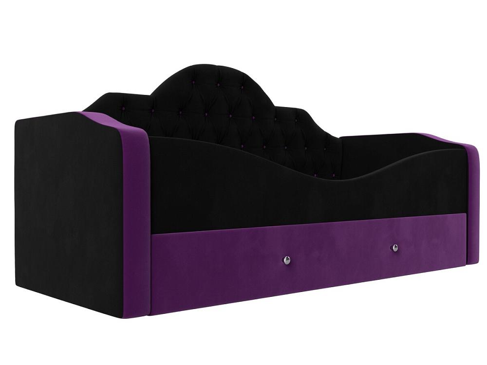 Детская кровать Скаут Микровельвет Черный/Фиолетовый детская кровать скаут микровельвет фиолетовый