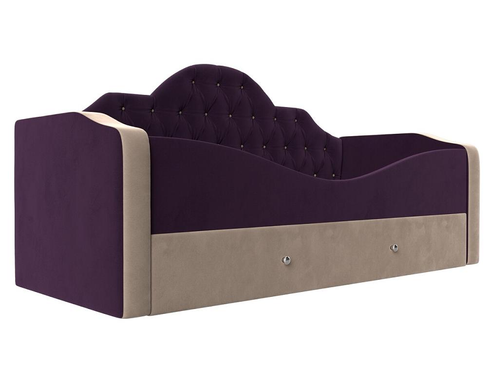 Детская кровать Скаут Велюр Фиолетовый/Бежевый детская кровать скаут микровельвет фиолетовый