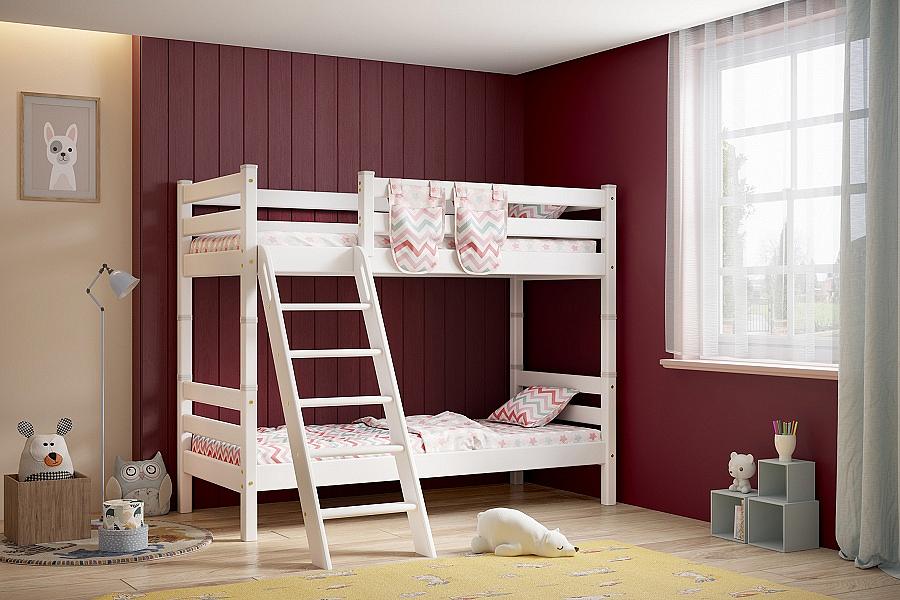 Кровать Соня Вариант-10 двухярусная с наклонной лестницей двуспальная кровать адела массив сосны антрацит 160х200 см