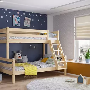 Кровать Адель без обивки прозрачный лак без П/М 1200x1900, ортопедическое основание, изголовье жесткое
