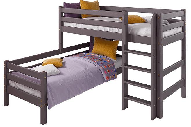 Кровать Соня Вариант 7 угловая с прямой лестницей Лаванда кровать соня вариант 2 с задней защитой лаванда