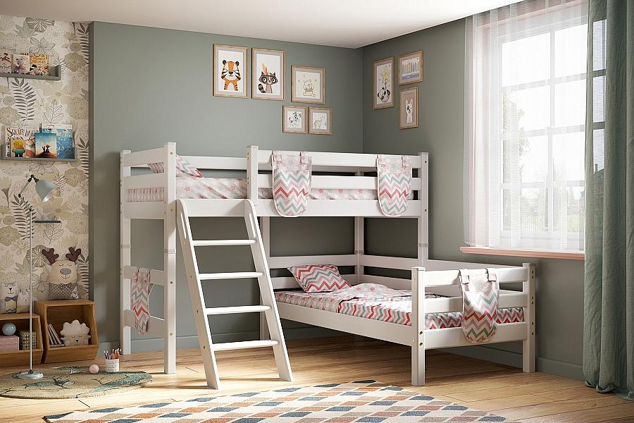 Кровать Соня Вариант 8 с наклонной лестницей
