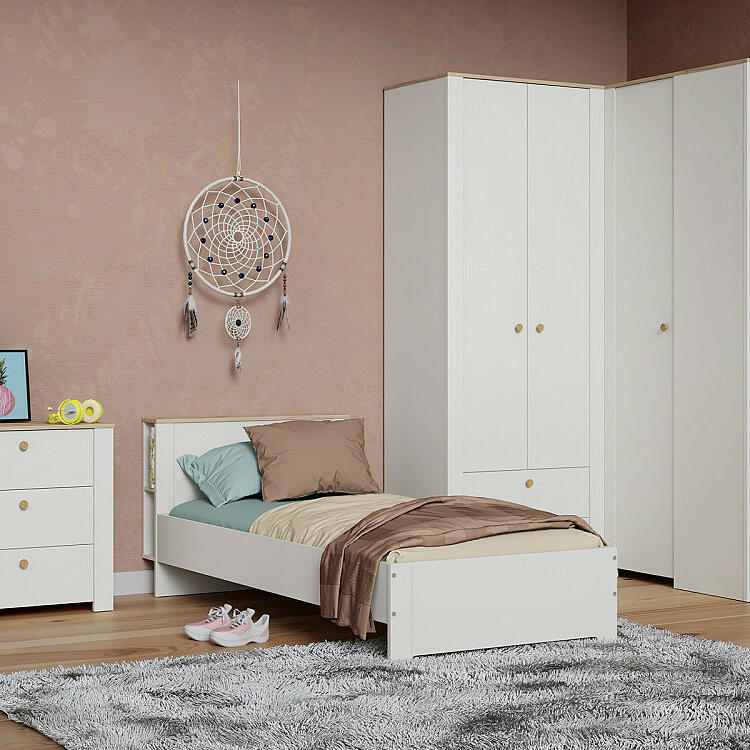 Джастин Кровать 1154 Белый шагрень Дуб Белый Эксклюзив 7096₽