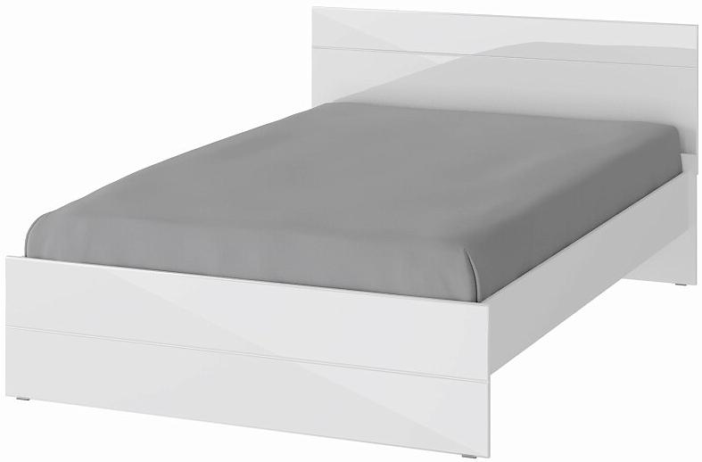 GLOSS кровать 1400х2000 Белый/Белый глянец детская кровать гламур белый белый глянец с бортиком
