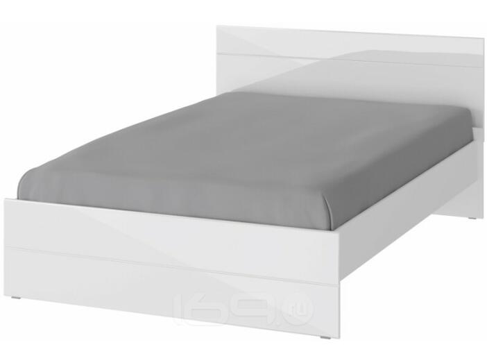 GLOSS кровать 1400х2000 Белый/Белый глянец