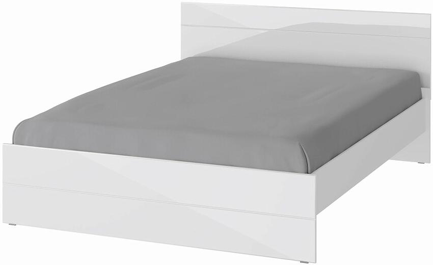GLOSS кровать 1600х2000 Белый/Белый глянец шкаф купе марвин 1 2032 мм без доводчиков дуб сонома дуб сонома глянец белый глянец