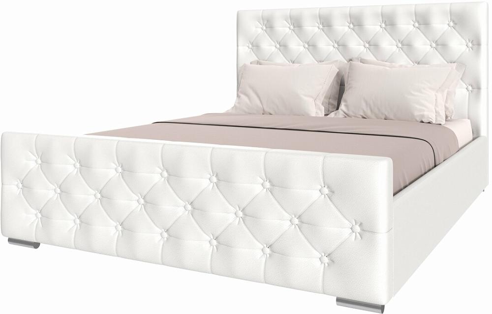 Кровать ИНТЕРО 1400х2000 Белый (кож. зам) мягкая интерьерная кровать амели 1400 бп м экокожа белый