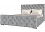 Кровать ИНТЕРО рогожка серый 1400x2000, изголовье мягкое