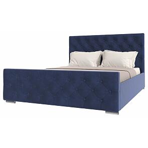 Кровать ИНТЕРО велюр индиго 1400x2000, изголовье мягкое