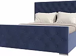 Кровать ИНТЕРО велюр индиго 1600x2000, изголовье мягкое