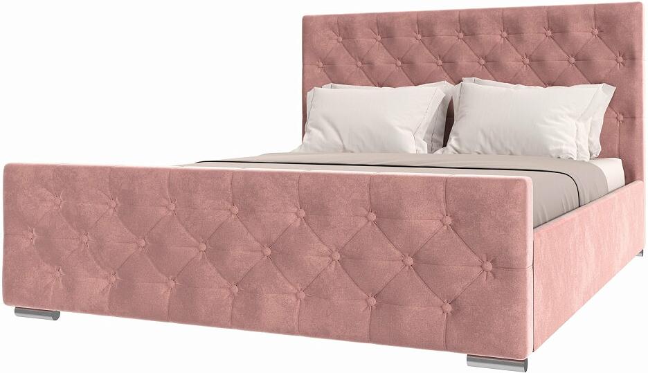 Кровать ИНТЕРО 1600х2000 Велюр Розовый двухъярусная кровать астра 6 дуб молочный розовый