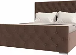 Кровать ИНТЕРО велюр шоколад 1600x2000, изголовье мягкое