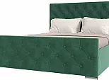 Кровать ИНТЕРО велюр зеленый 1600x2000, изголовье мягкое