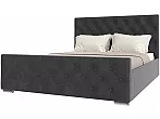 Кровать ИНТЕРО велюр серый 1800x2000, изголовье мягкое