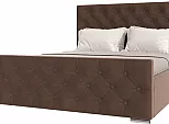 Кровать ИНТЕРО велюр шоколад 1800x2000, изголовье мягкое