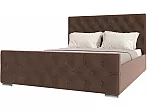 Кровать ИНТЕРО велюр шоколад 1800x2000, изголовье мягкое