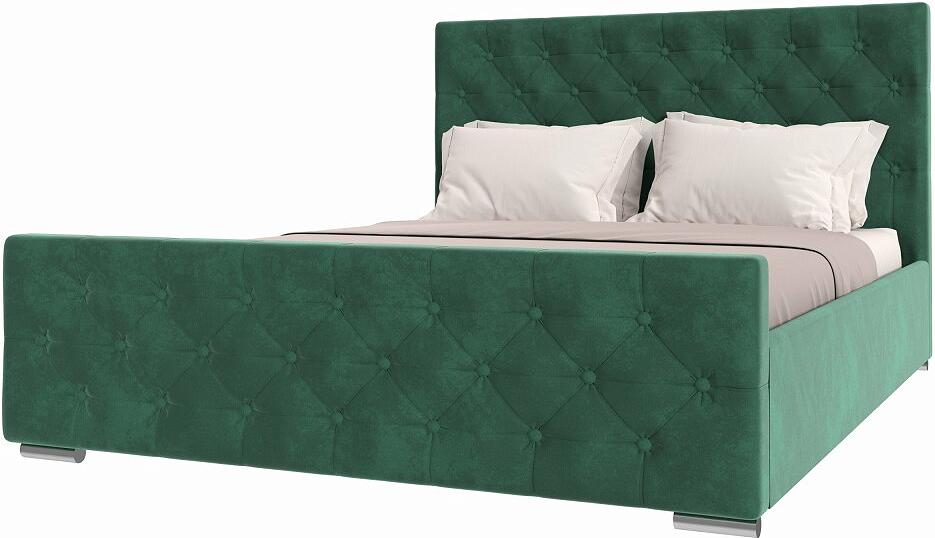 Кровать ИНТЕРО 1800х2000 Велюр Зеленый кровать интерьерная лотос велюр голубой