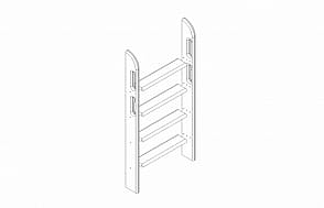 Прямая лестница для низкой кровати белая Пакеты № 13 