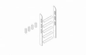 Прямая лестница и опоры для двухъярусной кровати лаванда Пакет № 10 