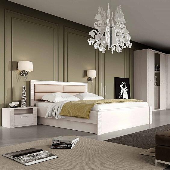 Кровать 1600 Элана спальня Бодега белая 12090₽