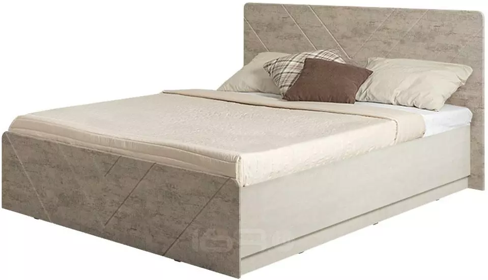 Кровать Амели 11.31 Н Шелковый камень К349 RT,Бетон Чикаго беж LS 00 953