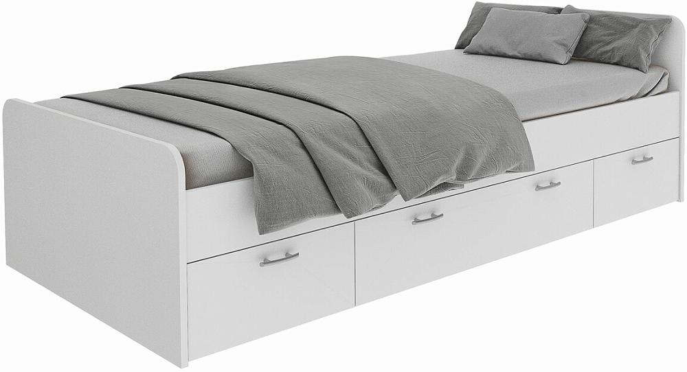 Кровать Боро Белый мягкая интерьерная кровать стефани 1600 п м экокожа белый