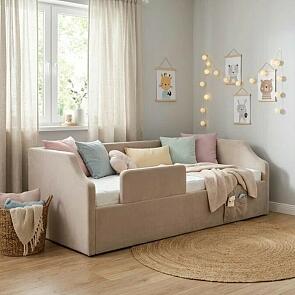 Кровать Дрим велюр мора бежевый без подъёмного механизма 900x2000, без ортопедического основания, изголовье мягкое